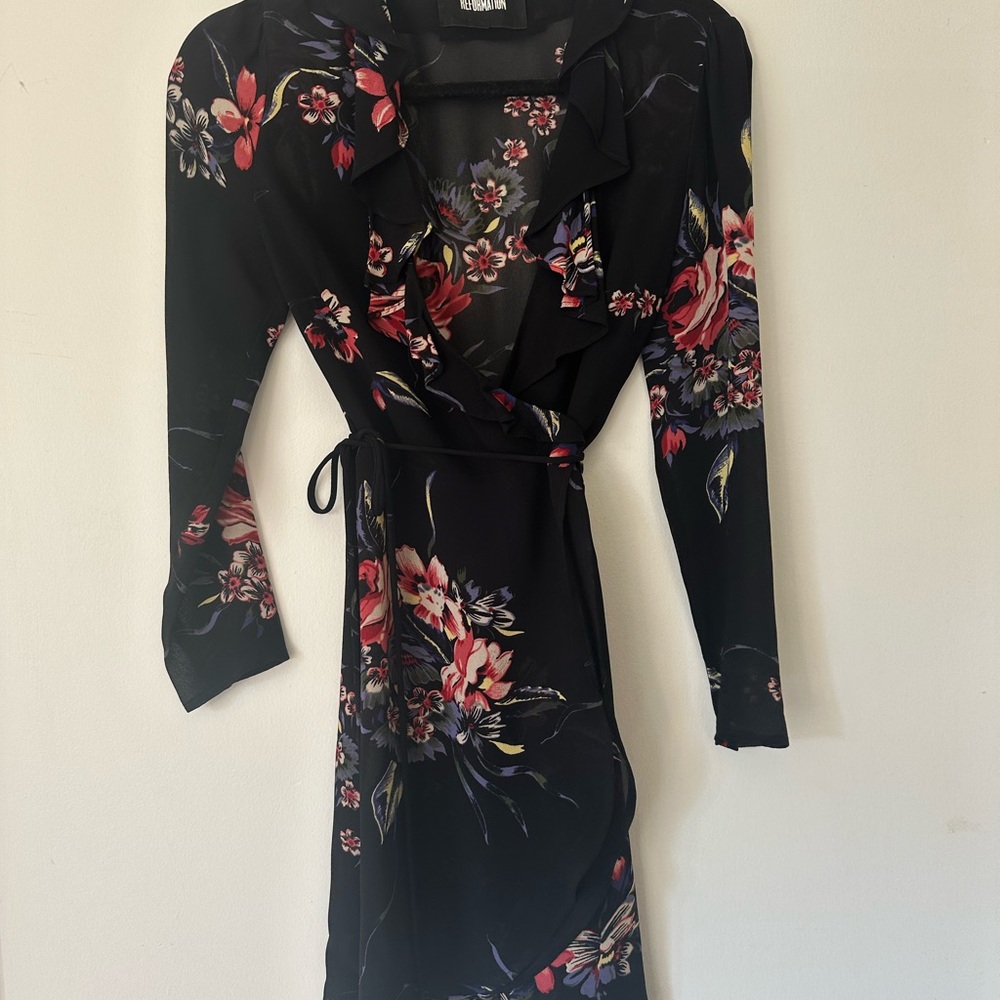 Reformation Floral Wrap Dress